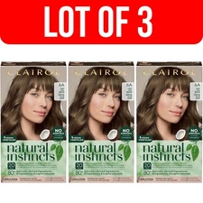 Lot of 3 Clairol Natural Instincts Demi-Permanent 6A Light Cool Brown Hair Color