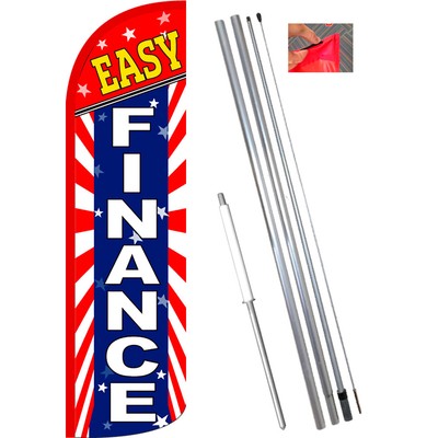 Easy Finance (Starburst) Windless Feather Flag Bundle (Complete Kit) OR Optional