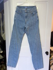 Mugler Spiral Jeans FR 40 UK 12 Blue Denim Panel Contour High Waist Stretch NW