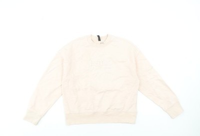 H&M Pullover Sweatshirt Damen beige Paris bestickt XXS