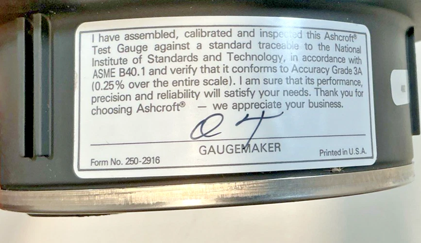 Ashcroft 60-1082-A8-02L-200# Test Gauge - 6", 2-200PSI - Brand New - Image 4 of 4