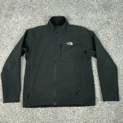 The North Face Jacket Mens Large Black Softshell Windbreaker Full Zip Hiking