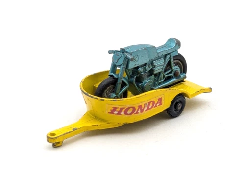 Vintage Matchbox Regular Wheels No 38 Honda Motorcycle & Trailer Lesney