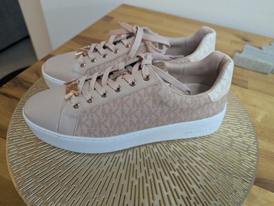 Michael Kors Women's Pink Poppy Color-Block Logo Sneaker; Women's 10