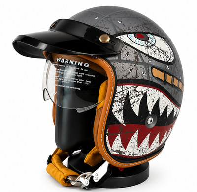 Motorradhelm Jethelm 3/4 Helm UNISEX DOT/ECE-Zertifizierung XL 61-62cm