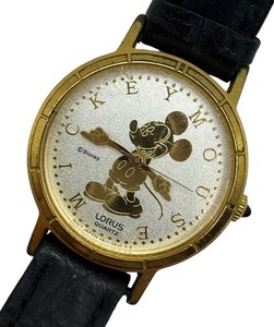 Vintage Lorus Disney Mickey Mouse Watch Gold Tone On Silver Tone New Battery