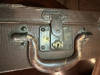 Antique 1800's/1900's Corbin Leather Suitcase Lock Works No Key