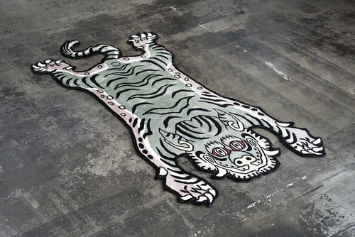 3x5 Ft Tibetan Tiger Rug Animal print Tufted Area Rug For Meditation Room - Picture 5 of 10