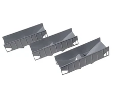 3 Unbranded Undecorated 8 Panel 2-Bay Hopper Shells - HO Scale NOS