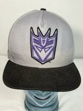 Transformers Decepticon Logo Gray Purple Black Snapback Hat Cap New Era 9Fifty