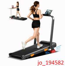 15 Incline Walking Pad, Foldable 2.5HP Treadmill, 300lb, LED, Remote, Home