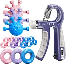 Grip Strength Trainer Kit, Adjustable Forearm Strengthener, Hand Grip Strengthen