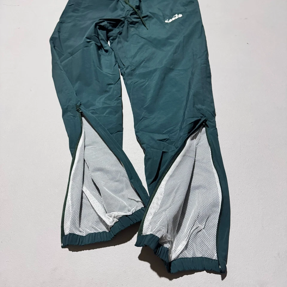 Pantalones de Pista de Fútbol Diadora Vintage Años 90 Forrados Nylon Retro Italia Foto 3 de 4
