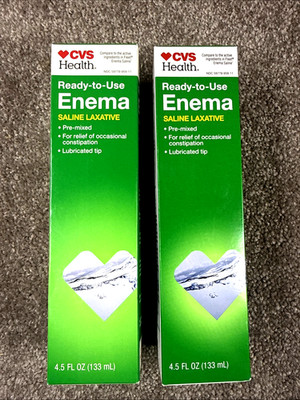 CVS Health, Ready-to-Use ENEMA Saline Laxative 4.5 fl oz, Lot Of 2