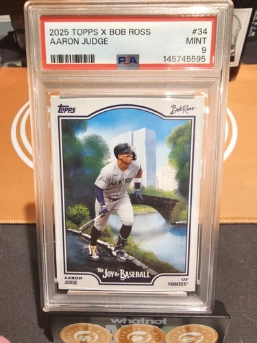 2025 Topps X Bob Ross AARON JUDGE #34 NY Yankees 🎨⚾️🔥 PSA 9