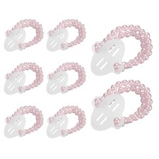 8 Pcs Pearl Corsage Wristlet, Elastic Wrist Corsage Bracelets Bands, Pink
