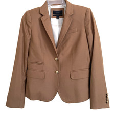 J. Crew Schoolboy Blazer Jacket Size 0 Gold Buttons Stretch Wool Office Academia