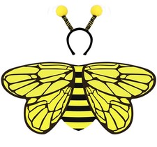 Creatoy Bee-Wings Kids Honey bee Costume with Antenna Headband 3-9, Yellow