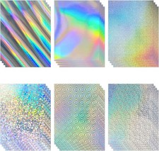 24 Sheets Holographic Cardstock 8.5 x 11in, x 11 inches, Laser Color