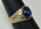 (MA6) Vintage Men's 10k Yellow Gold 4.7 Grams Star Sapphire Signet Ring Size 8