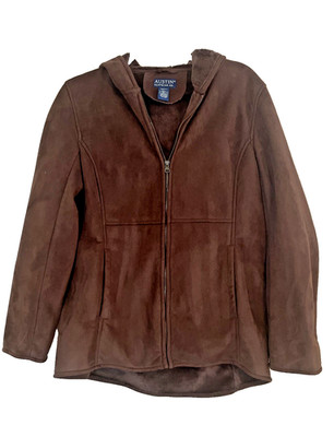 Austin Clothing Co Jacket Women s S Chocolate Brown Fleece Lined Zip Up Pockets