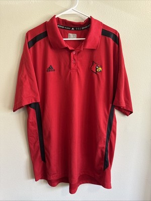 Adidas Louisville Cardinals Polo Shirt Men s XL Red Black NCAA Team Player ID
