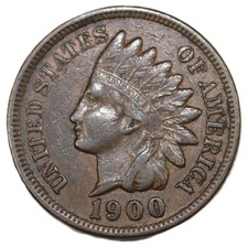 1900 1C BN Indian Cent- choice VF free shipping- JAM-516