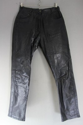 MODERN CLASSICS SCHWARZE LEDER BIKER JEANS GRÖSSE 18: TAILLE 32 IN/INNENBEIN 31 IN