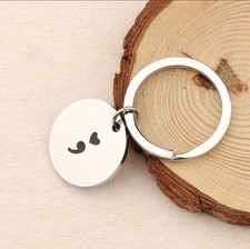 Silver Keychain with Semi-colon Heart Inscription & Ring Mental Health Awareness