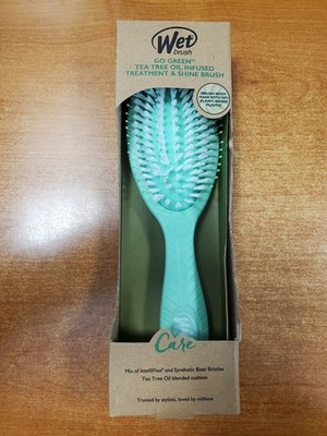 Wet Brush Go Green Tea Tree Oil Infused Shine Hair Brush SHELFWEAR (8286) E11E