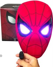 Animated Spider Mask Moving Eyes LED Cosplay Prop Ring Control Halloween Costume