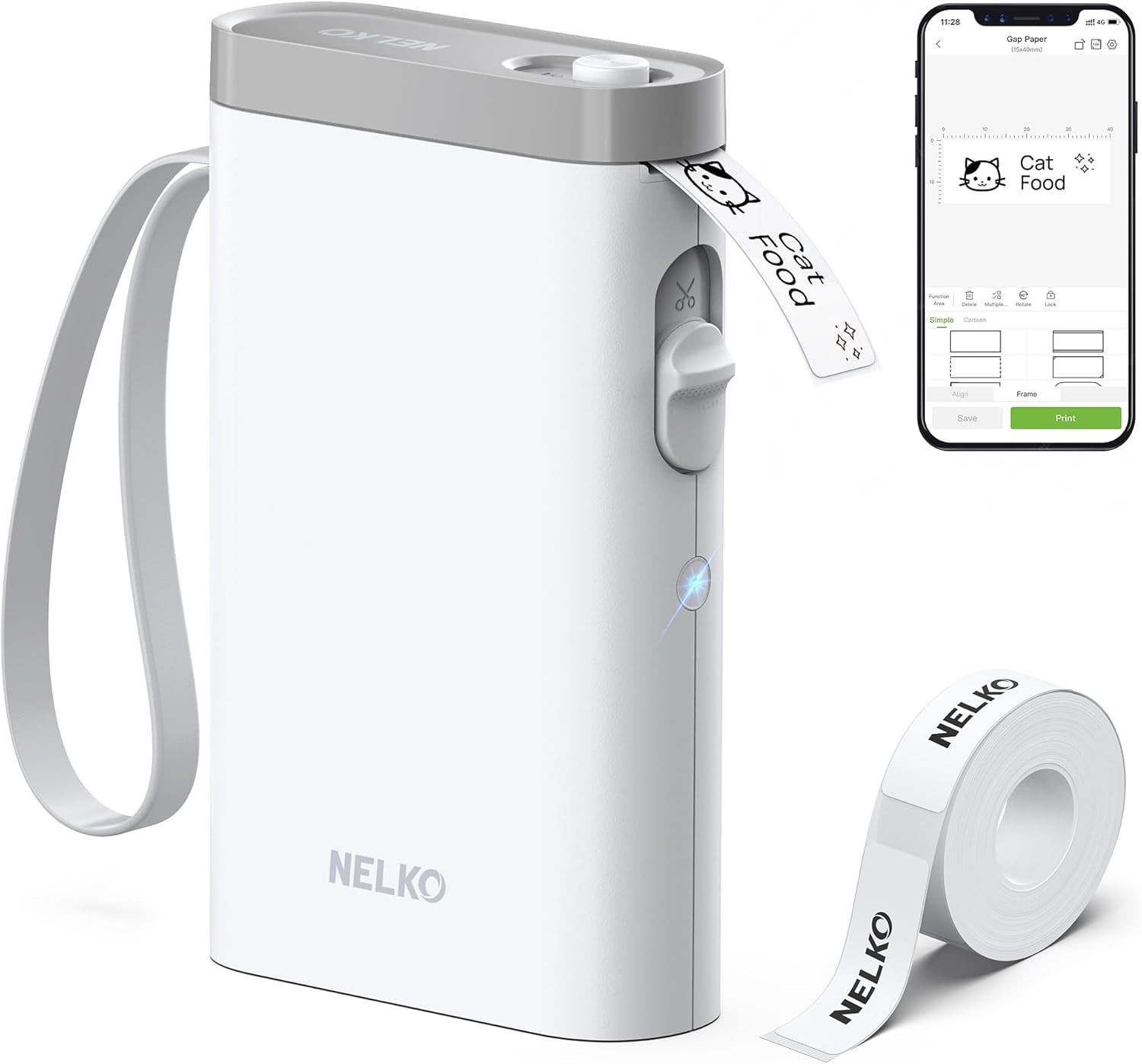 Bluetooth Label Maker Machine P21 with Tape by Nelko in White