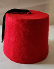 Red & Black Solid Fez Hat with Black Tassel One Size Unisex Adults — photo 2