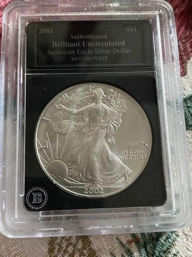2002 Silver American Eagle $1 BU Brilliant Uncirculated Coin.