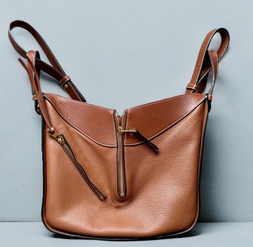 Borsa a tracolla Loewe amaca in pelle marrone a 2 vie borsa a mano - Foto 3 di 18