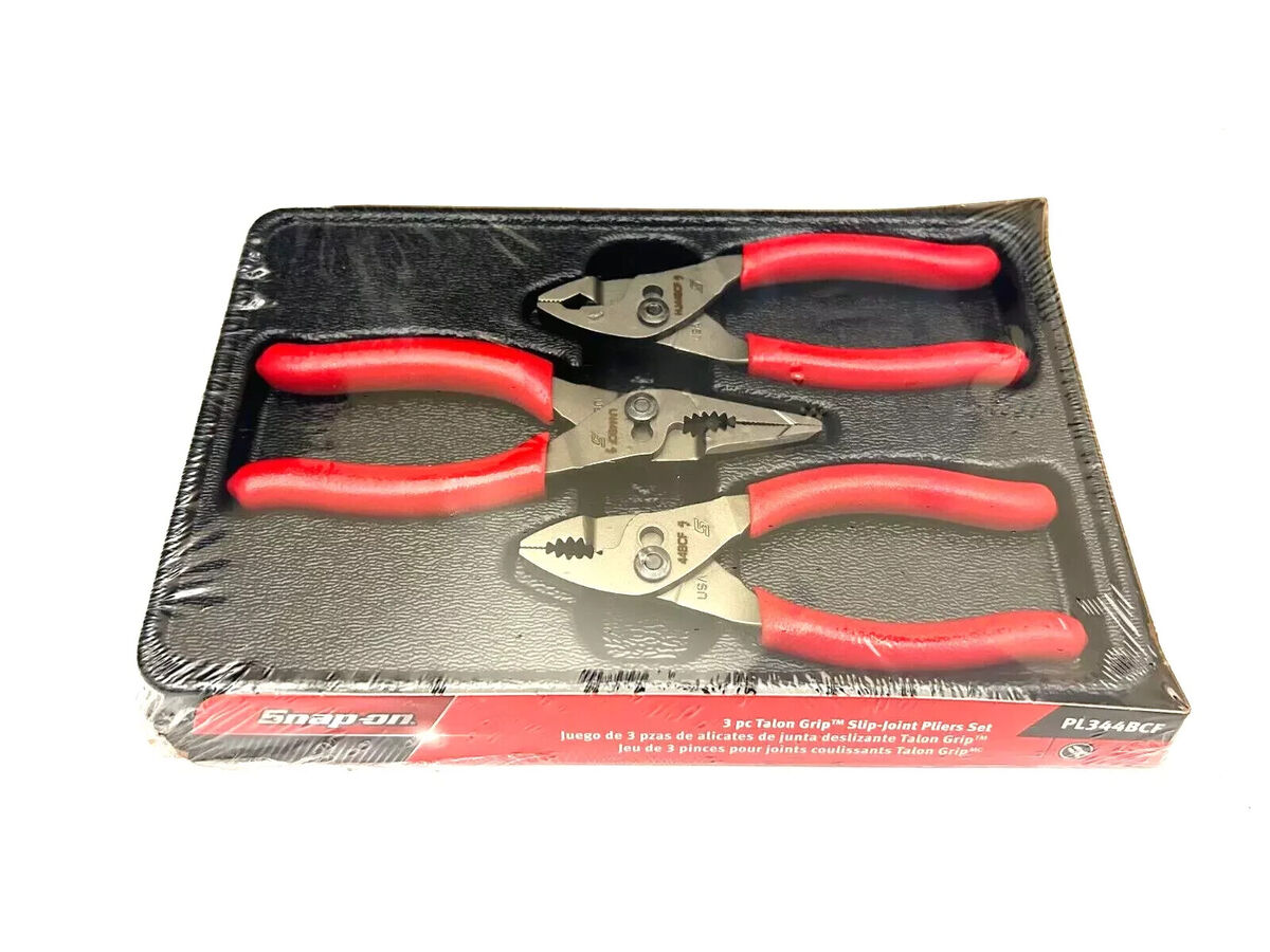 SNAP ON TOOLS USA PL344BCF 3 Piece Slip Joint Pliers Set Red SNAP ON TOOLS USA PL344BCF 3 Piece Slip Joint Pliers Set Red