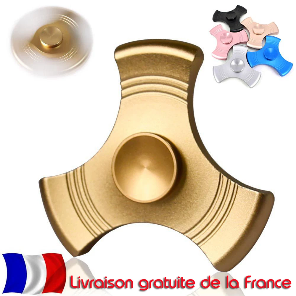 TRI FIDGET HAND SPINNER EN METAL ALUMINIUM ANTI-STRESS EDC ADHD NOUVEAU ETE  2017