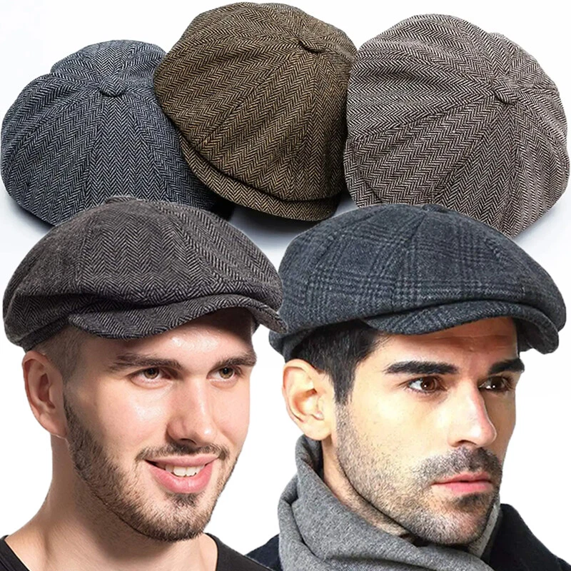 ✅Béret vintage chapeaux Peaky Blinders Style casquette à visière Hommes Femmes - Photo 3/4