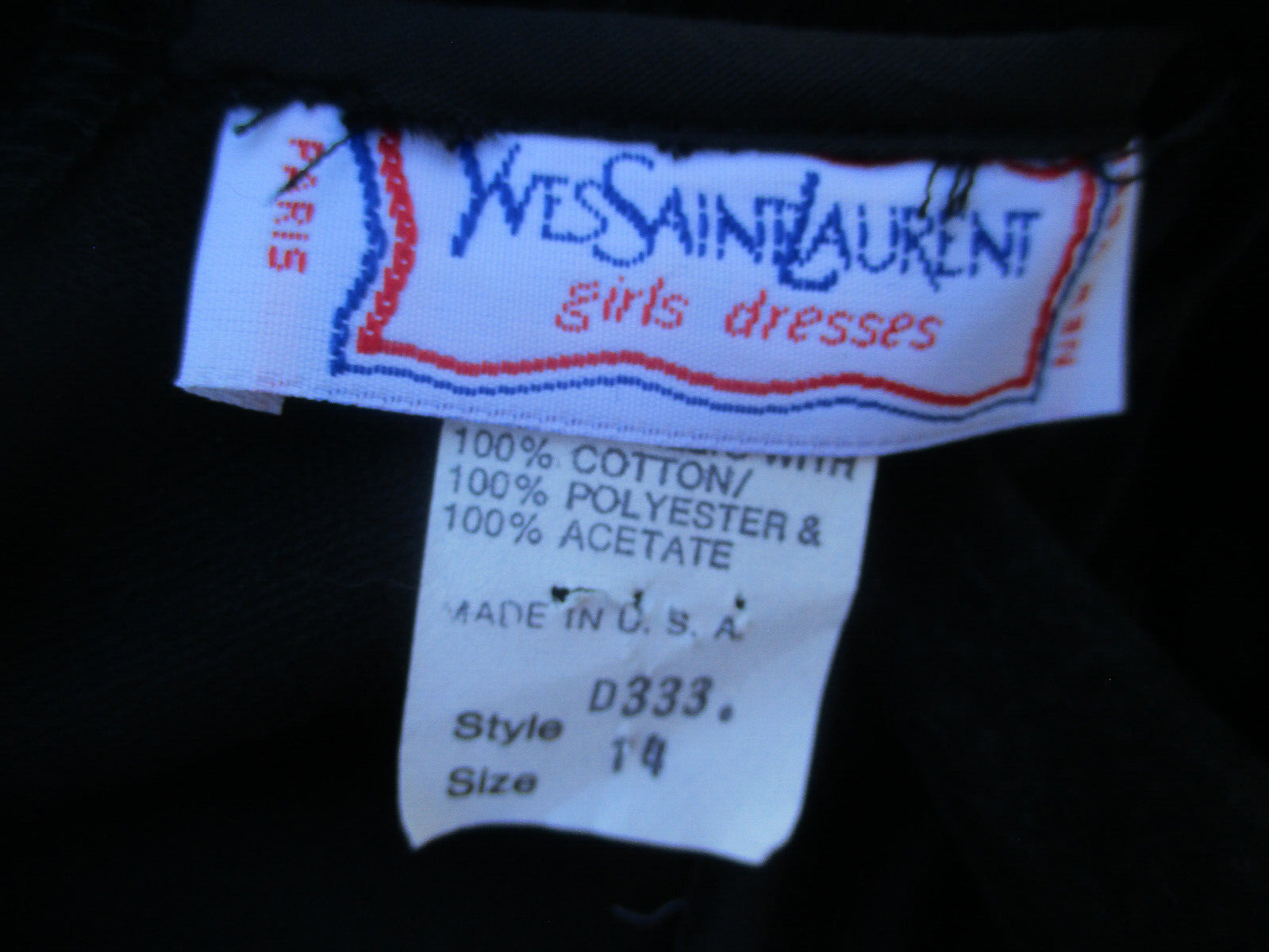 Abito bambina vintage Yves Saint Laurent taglia 14 fondo palloncino velluto metallizzato