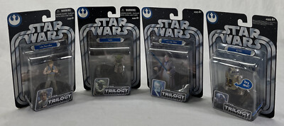 2004 Star Wars Trilogy Collections Action Figure Lot of 4 Yoda Luke Obi Wan R2D2