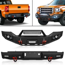 Truck Front /Rear Bumper W/ D-Rings & Sensor Holes For 2016-2018 GMC Sierra 1500