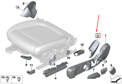 NEU BMW 3 G20 Sitzbezug, außen vorne links, 52107469675 ORIGINAL