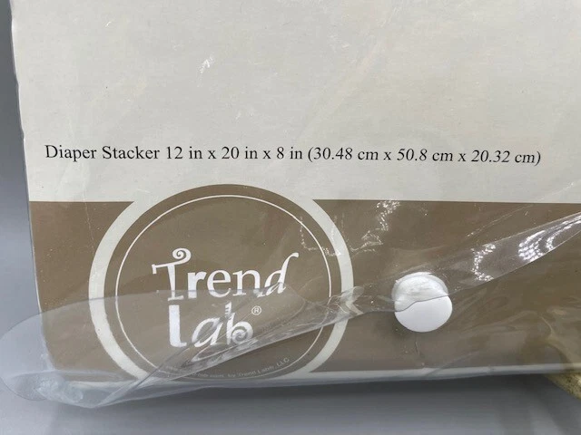 Trend Lab  Diaper Stacker NEW in Package Gray White Zig Zag Stripes Baby Bear - Image 2 of 4