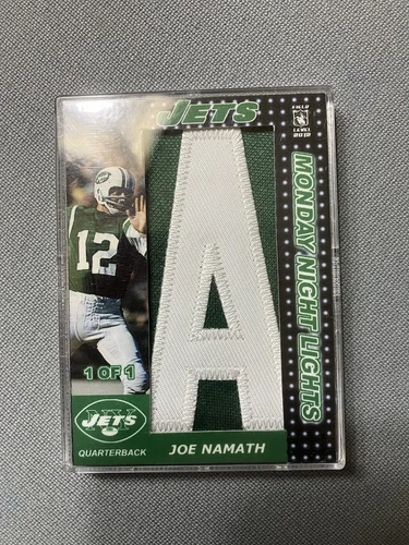 Jets Joe Namath HOF Legend Six Card Full Nameplate, 1 of 1, Encased, ExMnt++!