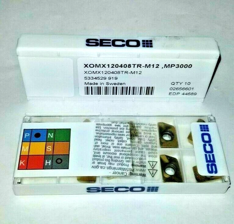 XOMX 120408TR M12 MP3000 SECO *** 10 INSERTS ** GENUINE FACTORY PACK **