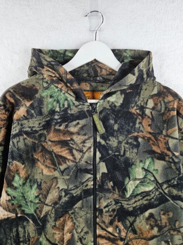 Trail Crest Mens Green Realtree Fleece Hoodie Full Zip Camo Hunting Jacket M - Picture 9 of 14