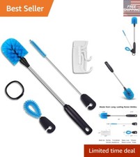 Eco-Friendly 3-Piece Bottle Cleaning Brush Set with Non-Slip Grip  Storage Hook