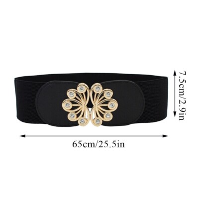 Rhinestone Wide Waist Belt Big Size Stretch Waistband Waistband