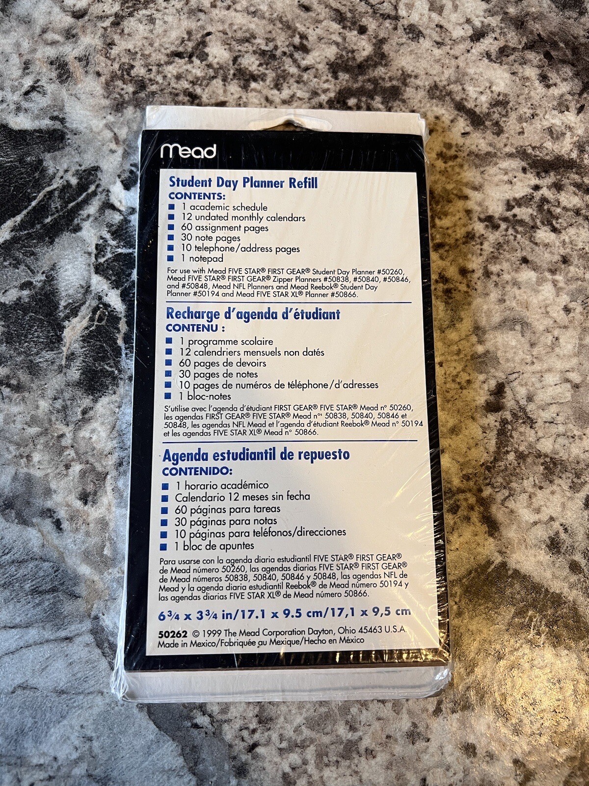 Mead Five Star Undated Student Day Planner Refill 6 3/4 x 3 3/4 eBay