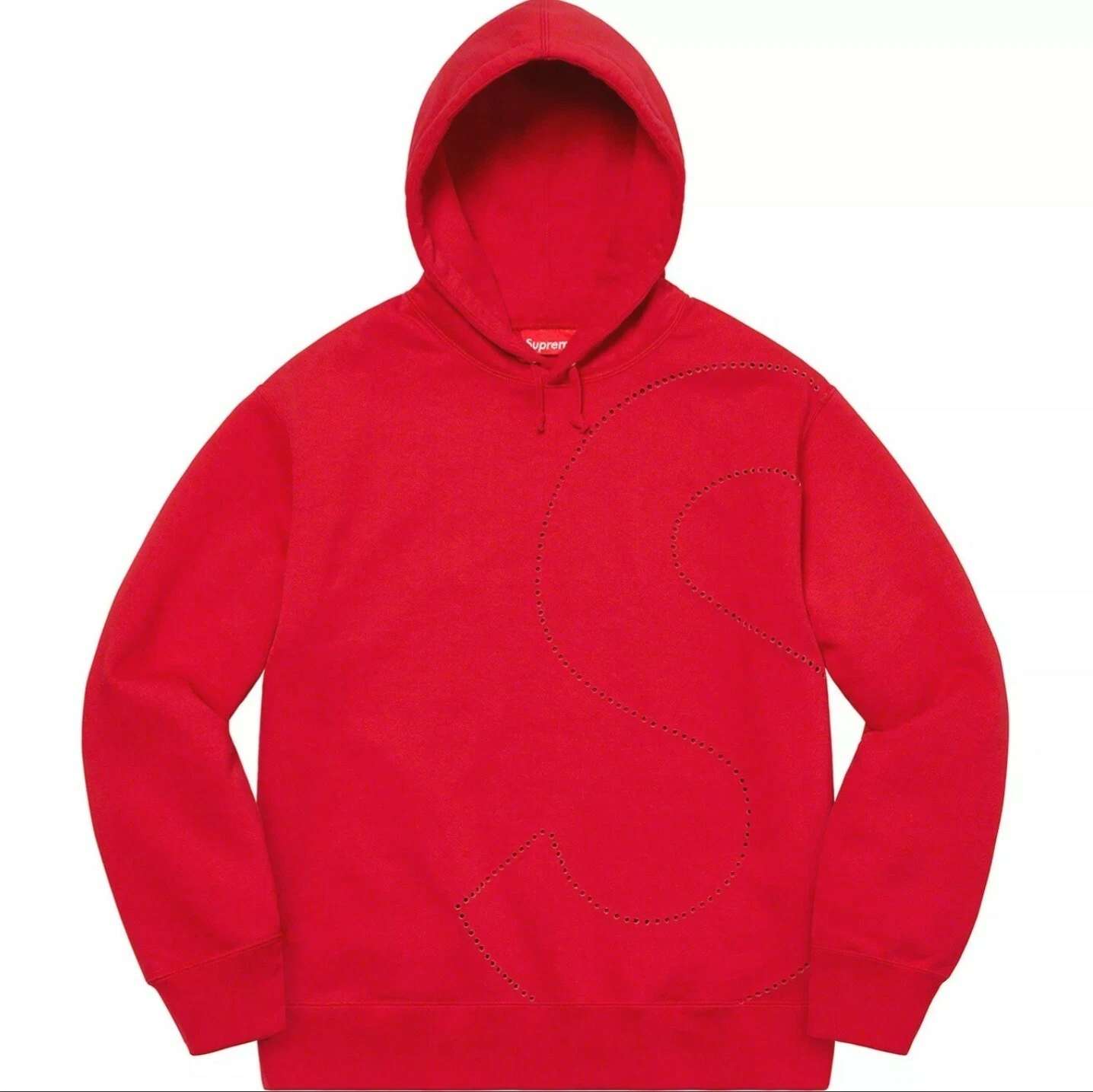 Sweat à capuche Supreme Laser Cut logo S rouge   Taille Medium